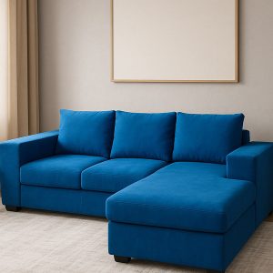 Comfy L shaped sofa Blue Color on rent Noida Ghaziabad