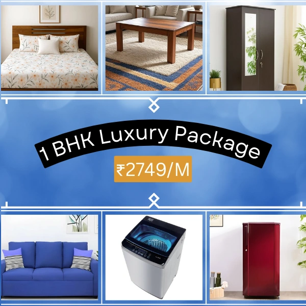 1 bhk luxury furniture combo Best Rent 1BHK Apartment Furniture Online