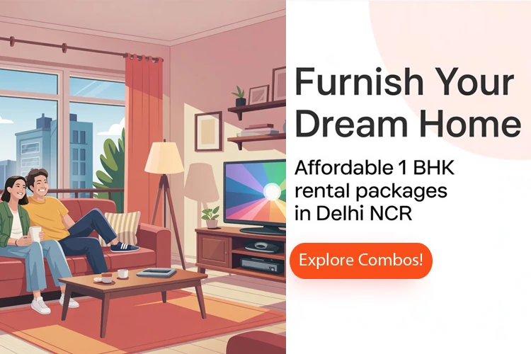1BHK & 2BHK Bedroom Furniture Packages on Rent in Delhi Noida