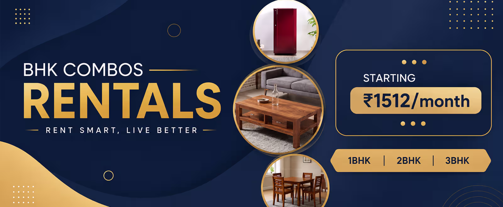 Rent Premium Wooden Furniture & Home Appliances Online