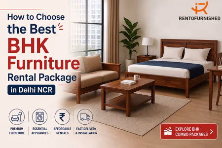 1BHK & 2BHK Bedroom Furniture Packages on Rent in Noida Delhi